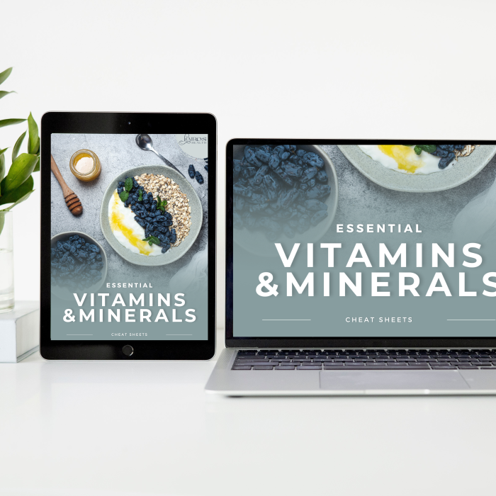 Kairos Health: Vitamins and Minerals Cheat Sheet